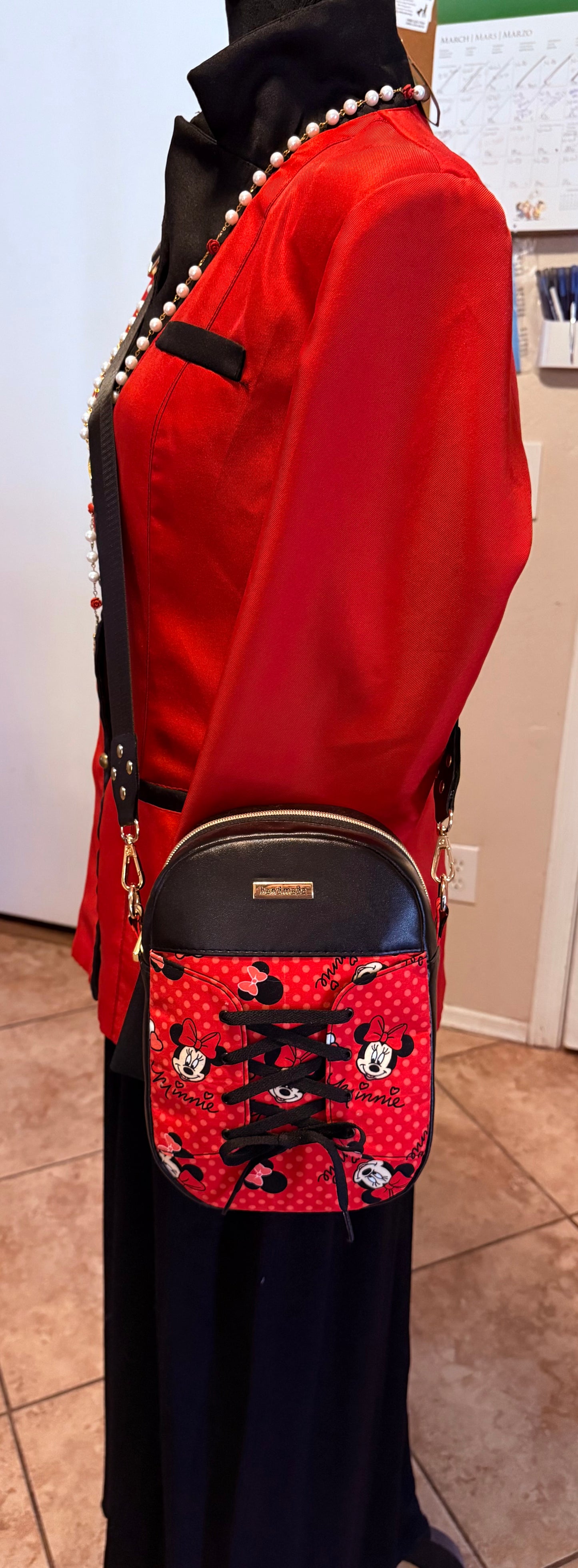 Red Bow Lace Cartoon-Inspired Crossbody Bag