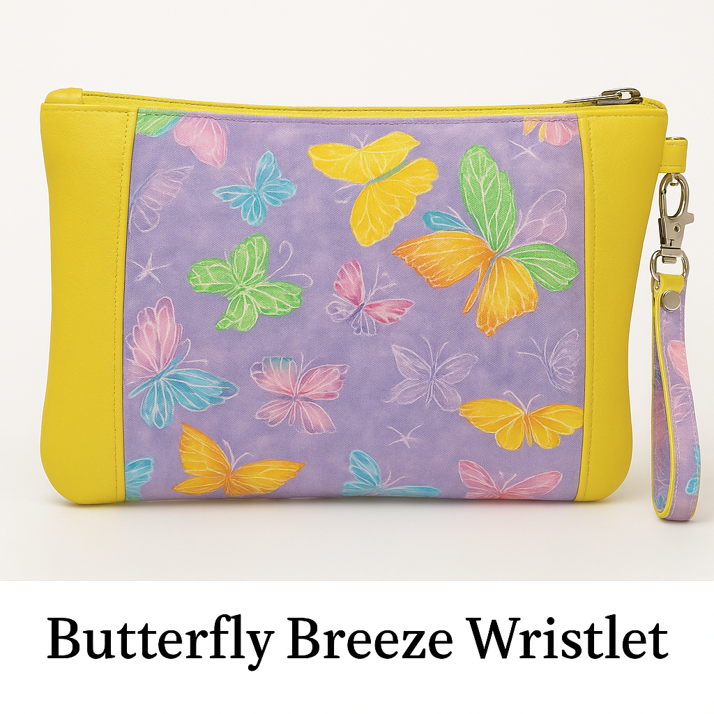 Butterfly Breeze Handmade Wristlet Bag