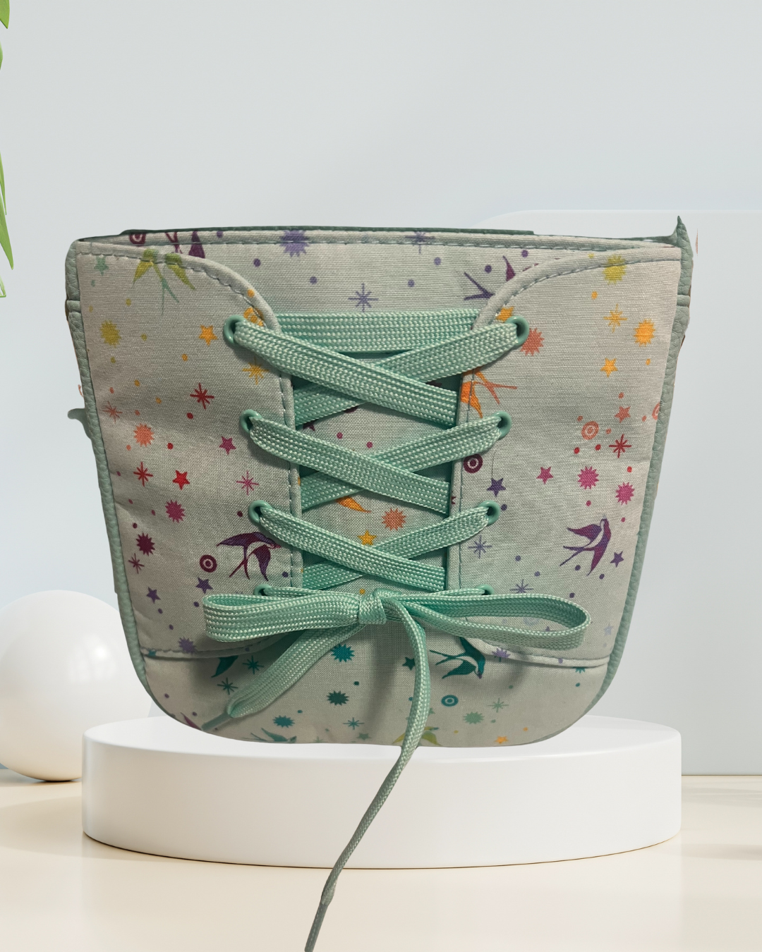 Mint Stardust Lace-Up Sling Bag Set