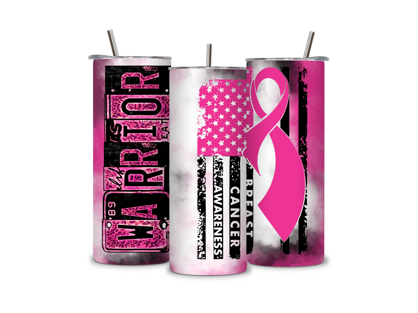 Warrior/Breast Cancer Awareness Pink 20oz Skinny Tumbler