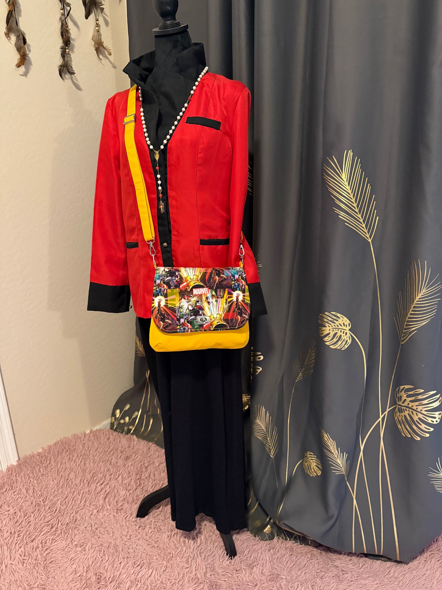 Power Burst Handmade Comic-Inspired Canvas Crossbody Bag