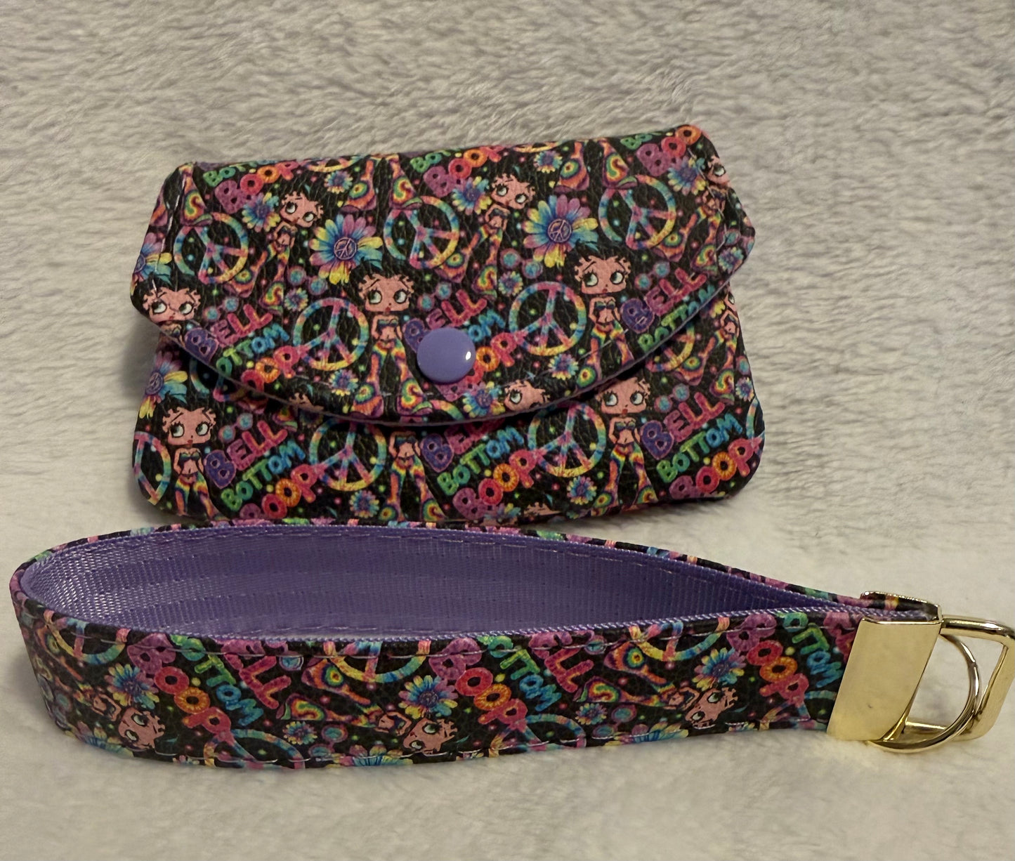 Peace Vibes Handmade Card Holder & Wristlet Set