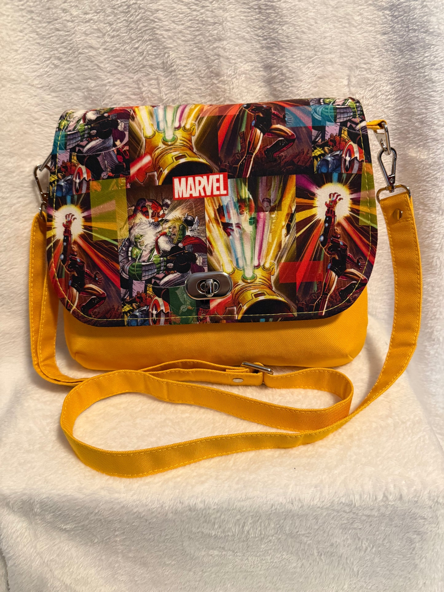 Power Burst Handmade Comic-Inspired Canvas Crossbody Bag