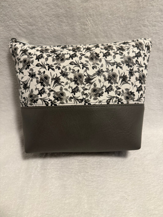 Ink Floral Handmade Makeup & Travel Pouch
