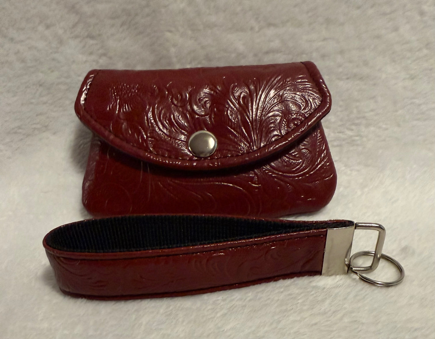 Ruby Croc Handmade Card Holder & Wristlet Set