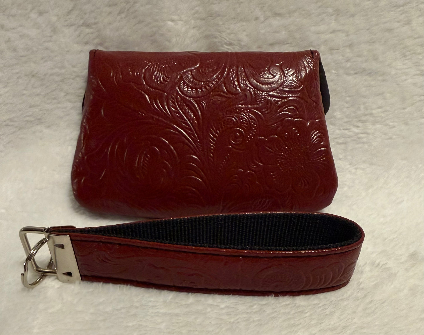 Ruby Croc Handmade Card Holder & Wristlet Set