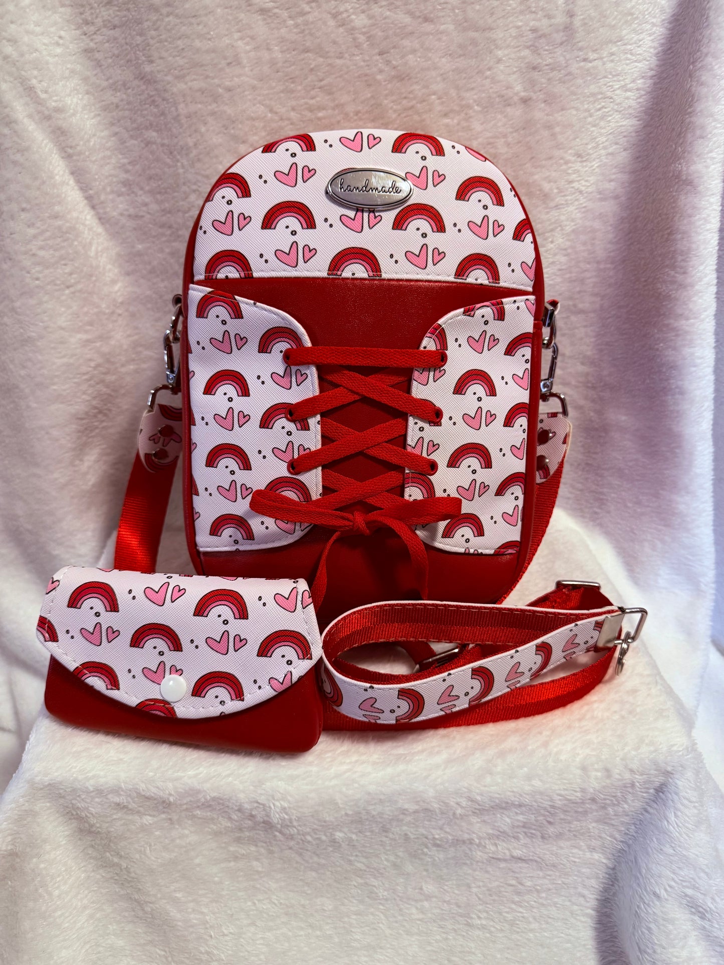 Sweetheart Rainbow Handmade Crossbody Bag Set