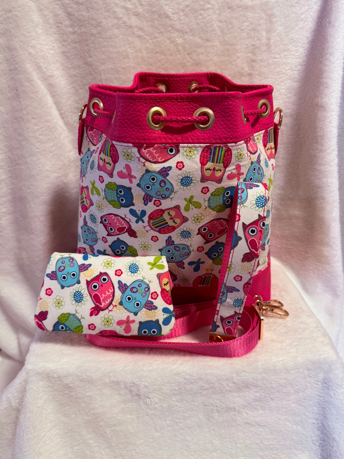 Happy Owl Handmade Bucket Bag Set