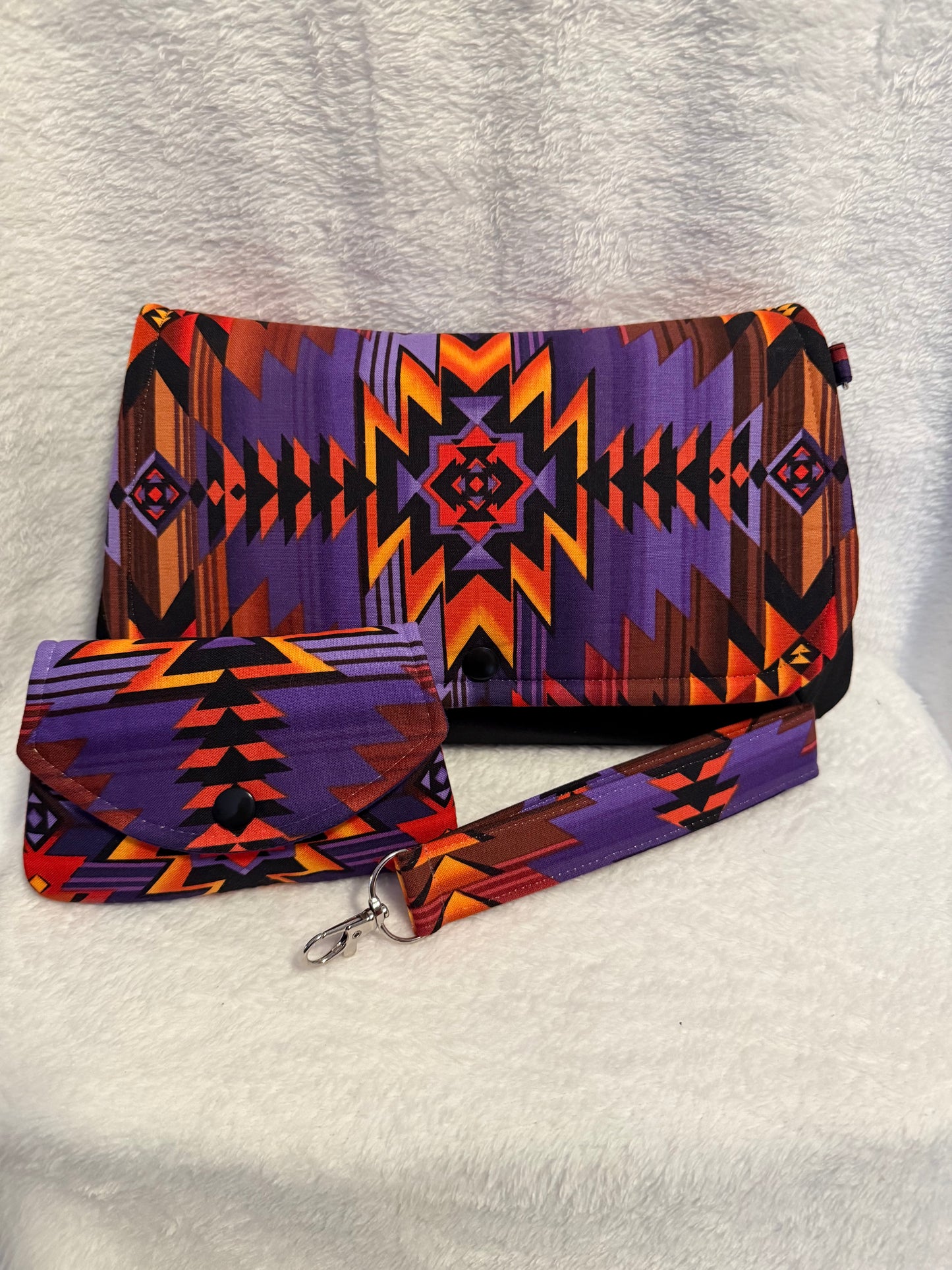 Tribal Glow Handmade Clutch & Wristlet Set