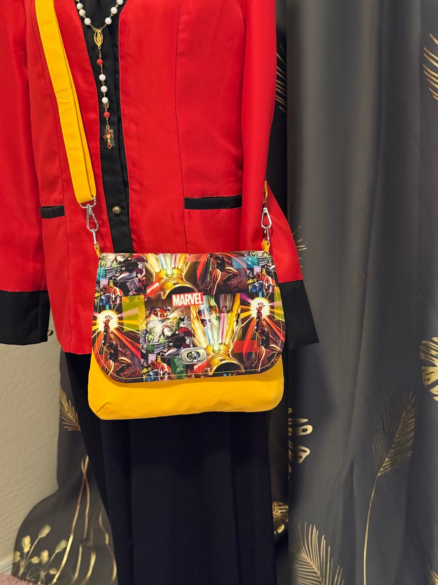 Power Burst Handmade Comic-Inspired Canvas Crossbody Bag