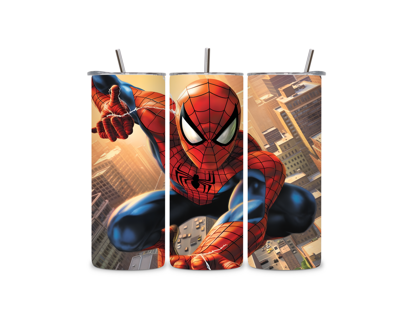 Cartoon SpiderMan 20 oz Skinny Tumbler Stainless Steel