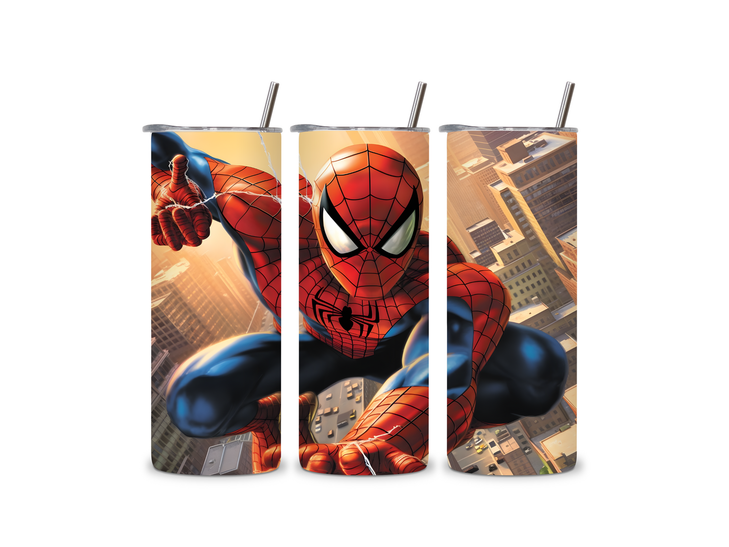 Cartoon SpiderMan 20 oz Skinny Tumbler Stainless Steel
