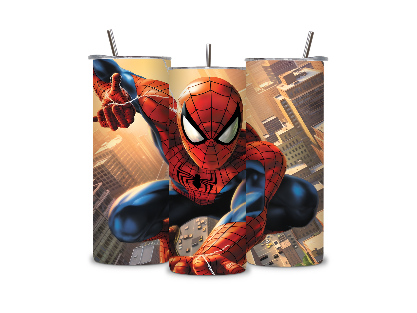Cartoon SpiderMan 20 oz Skinny Tumbler Stainless Steel
