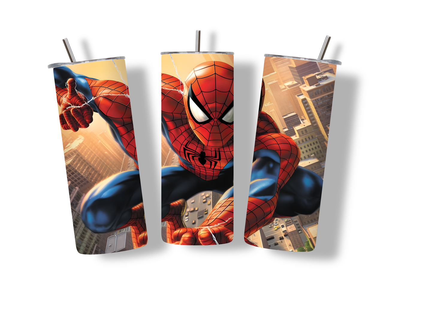 Cartoon SpiderMan 20 oz Skinny Tumbler Stainless Steel