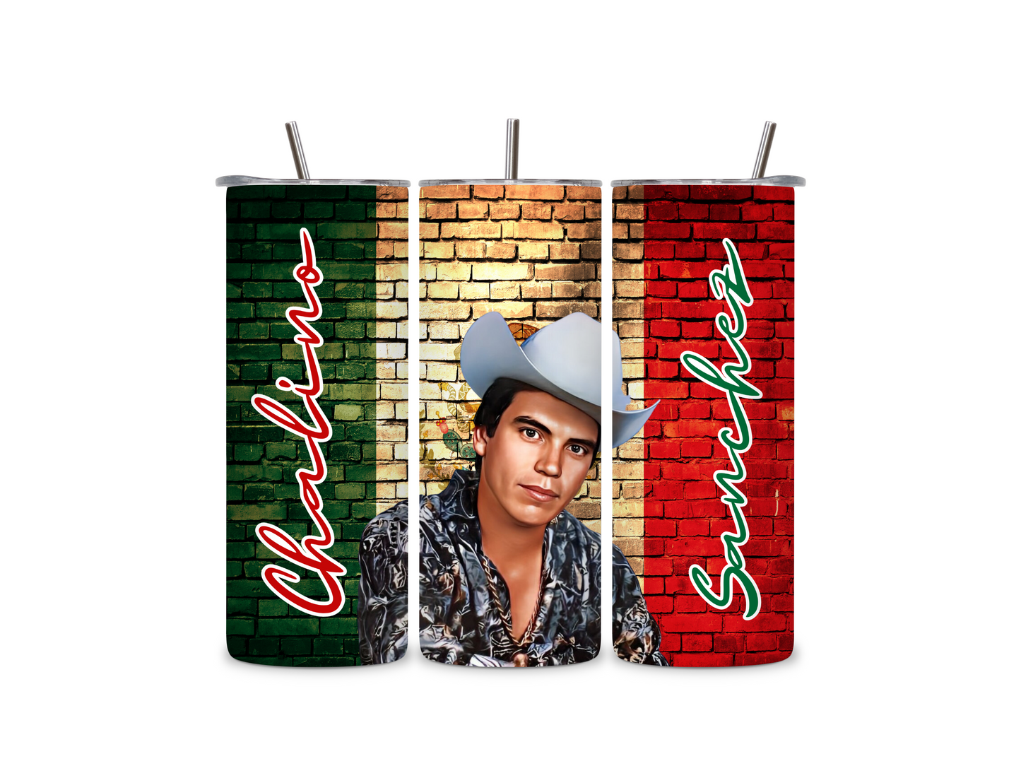 Chalino Sanchez-El Rey del Corrido- 20 oz Skinny Tumbler Stainless Steel