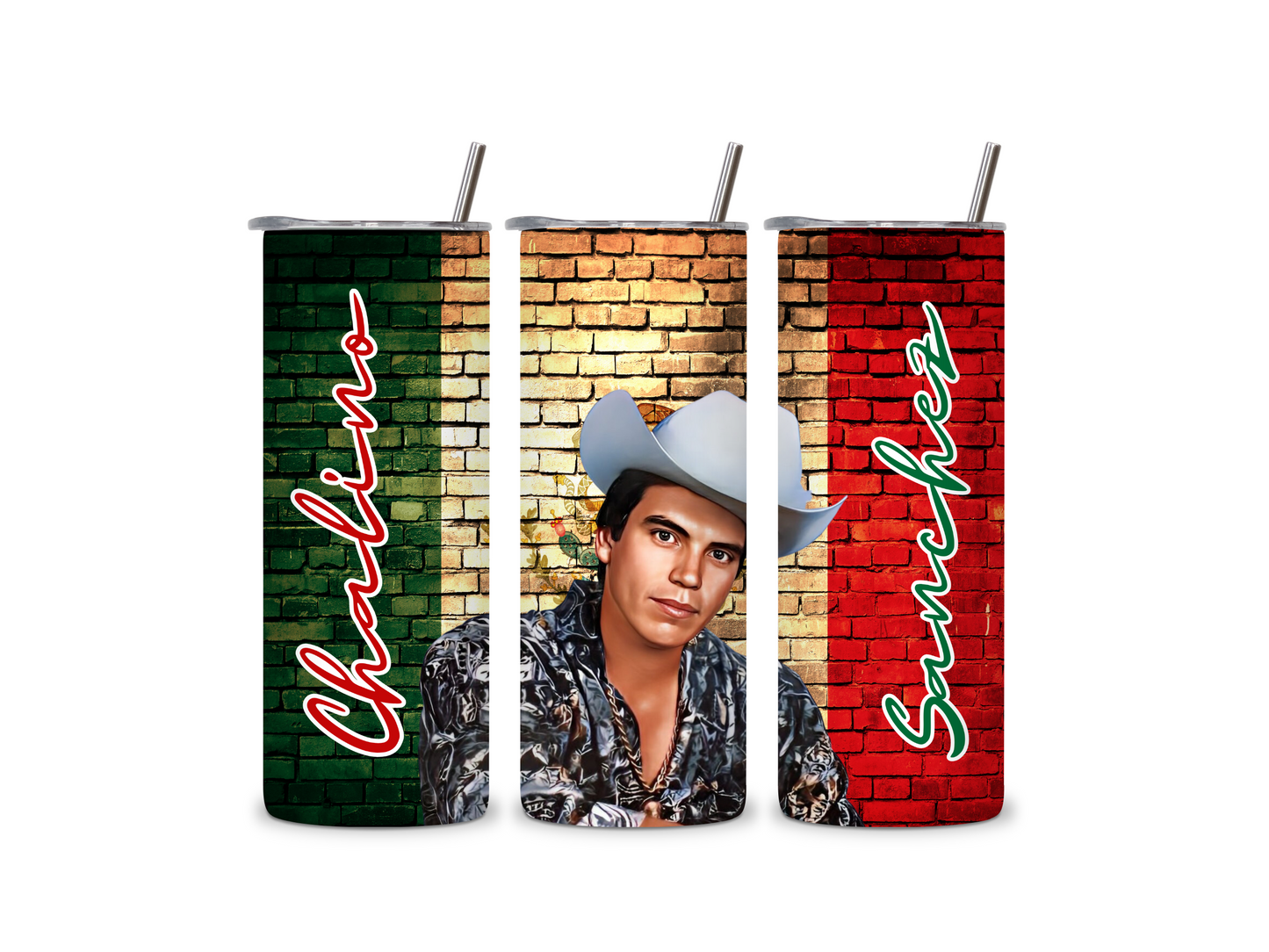 Chalino Sanchez-El Rey del Corrido- 20 oz Skinny Tumbler Stainless Steel