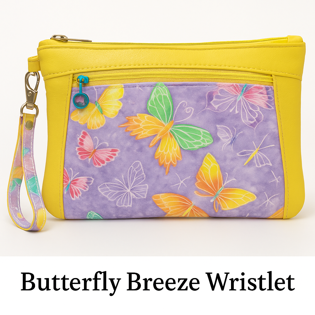 Butterfly Breeze Handmade Wristlet Bag