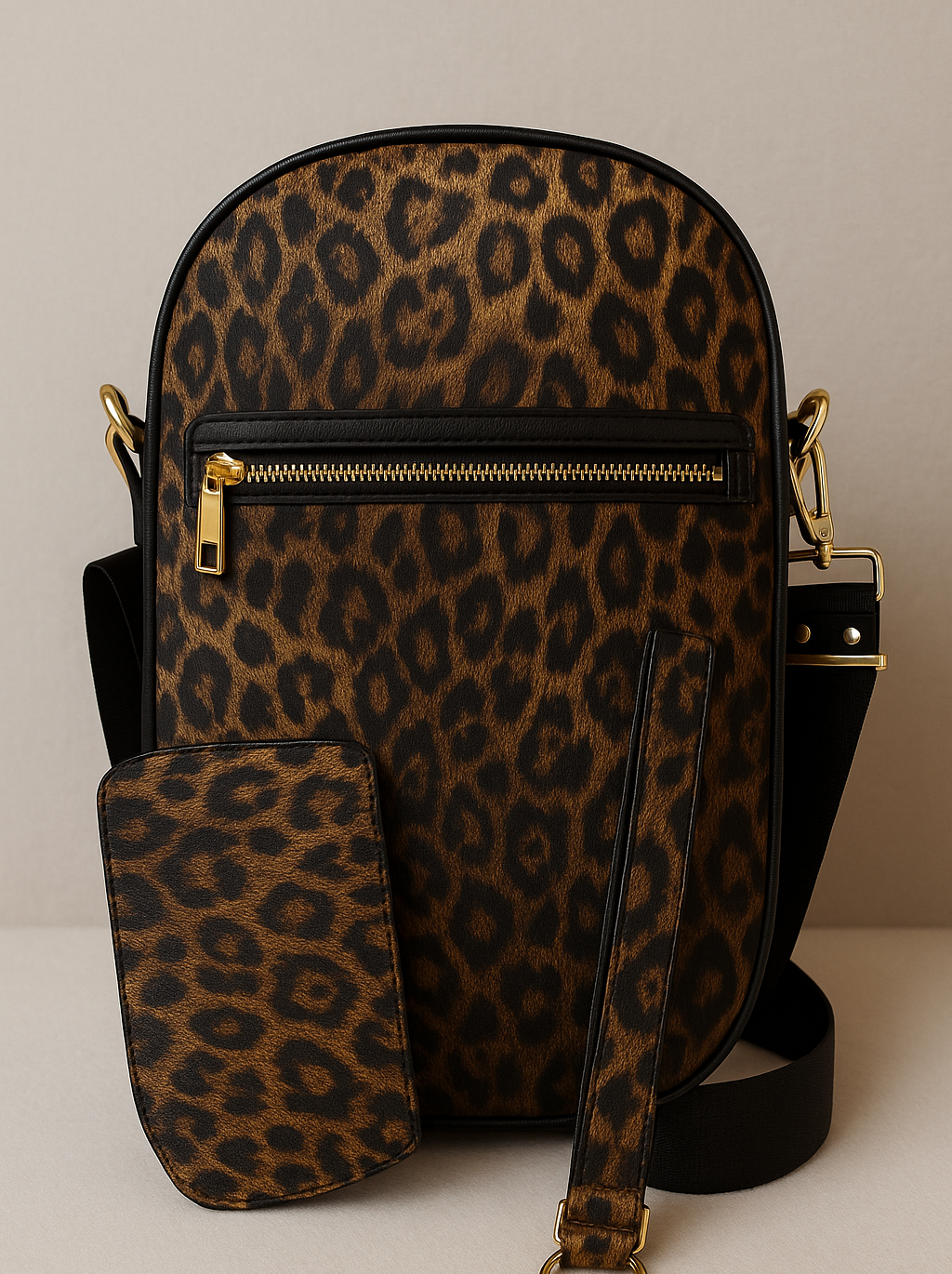 Savanna Luxe Leopard Sling Bag Set