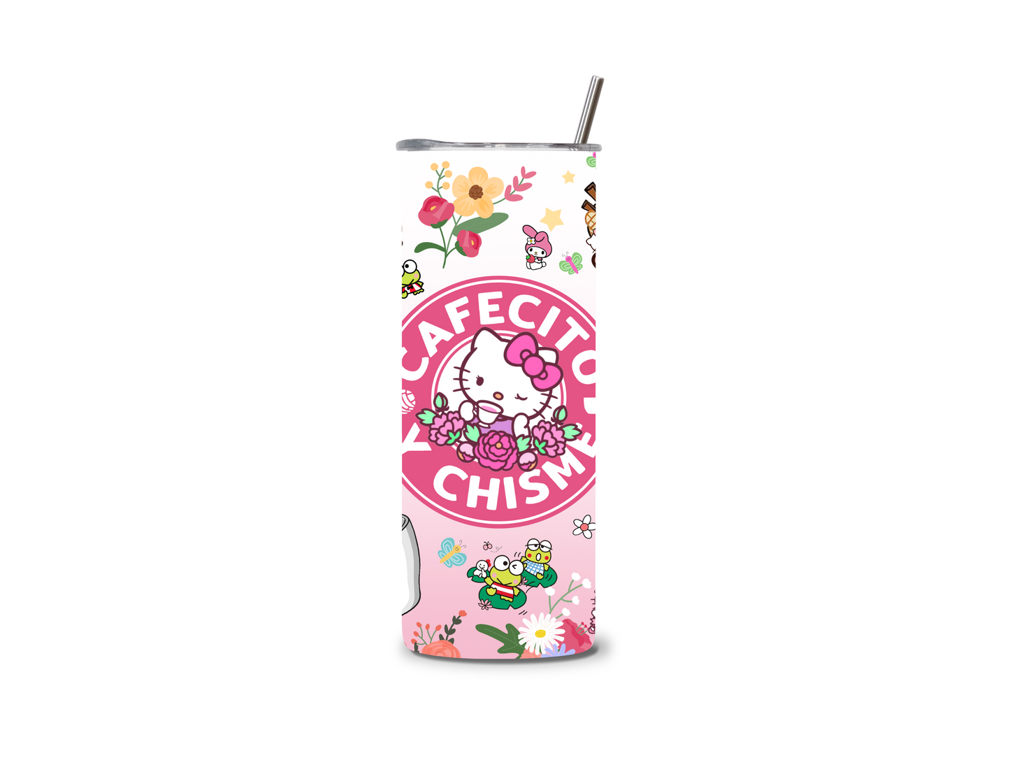 Chisme Kitty 20 oz Skinny Tumbler Stainless Steel