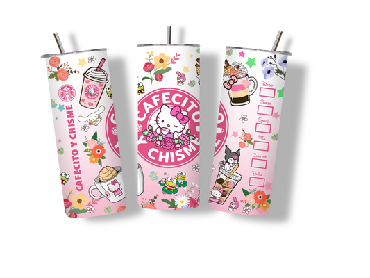 Chisme Kitty 20 oz Skinny Tumbler Stainless Steel