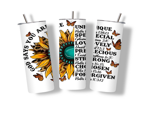 Christian Girl Inspired 20 oz Skinny Tumbler Stainless Steel