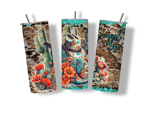 Cowgirl Life 20 oz Skinny Tumbler Stainless Steel