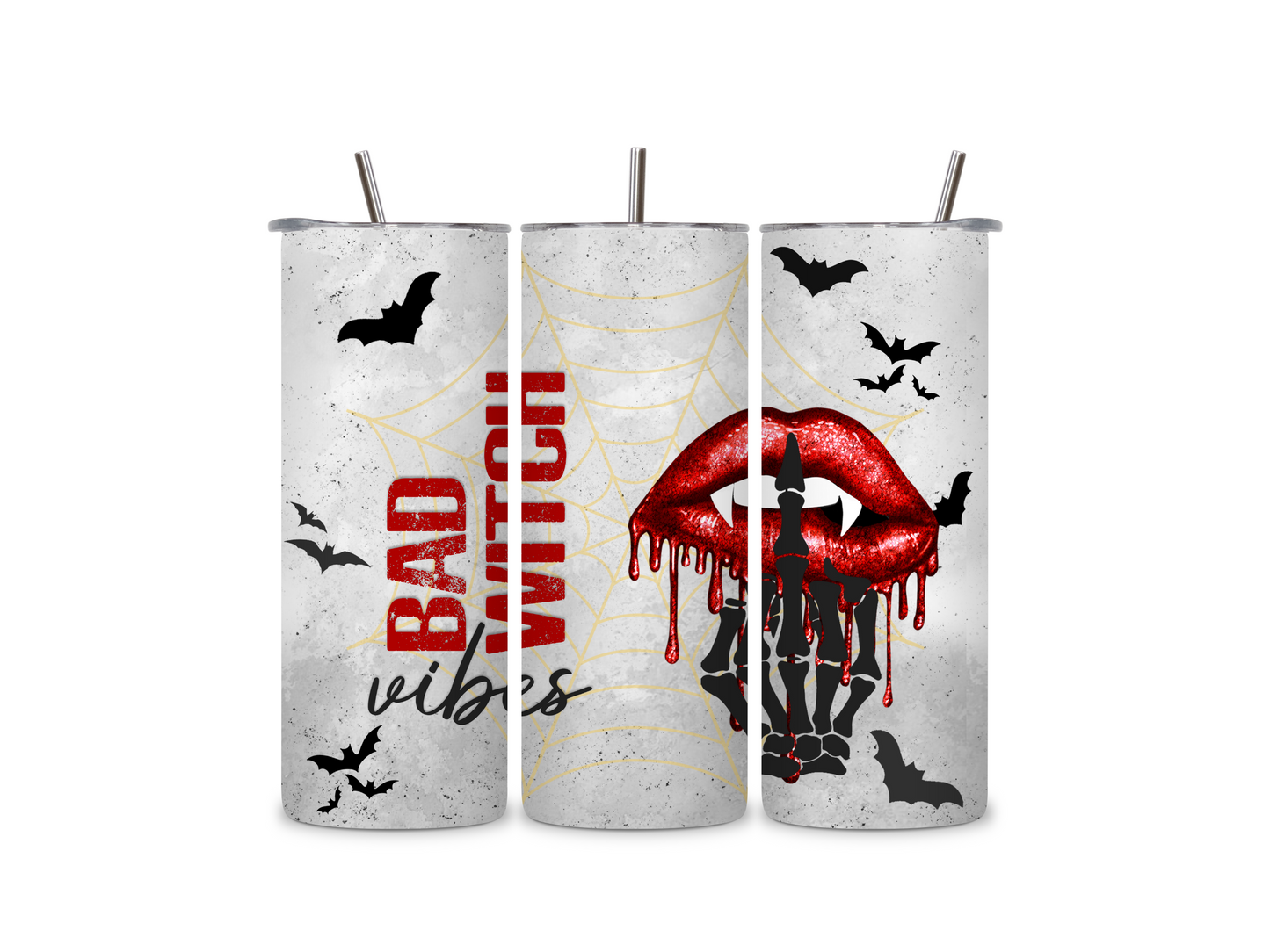 Halloween Bad Witch 20 oz Skinny Tumbler Stainless Steel