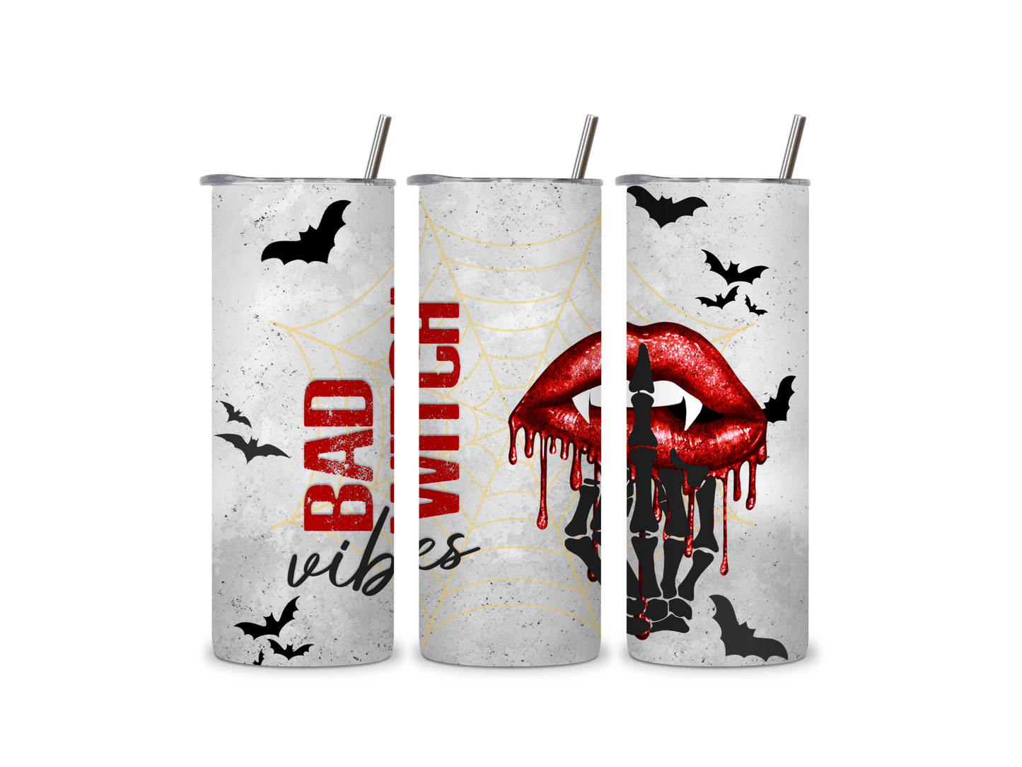 Halloween Bad Witch 20 oz Skinny Tumbler Stainless Steel