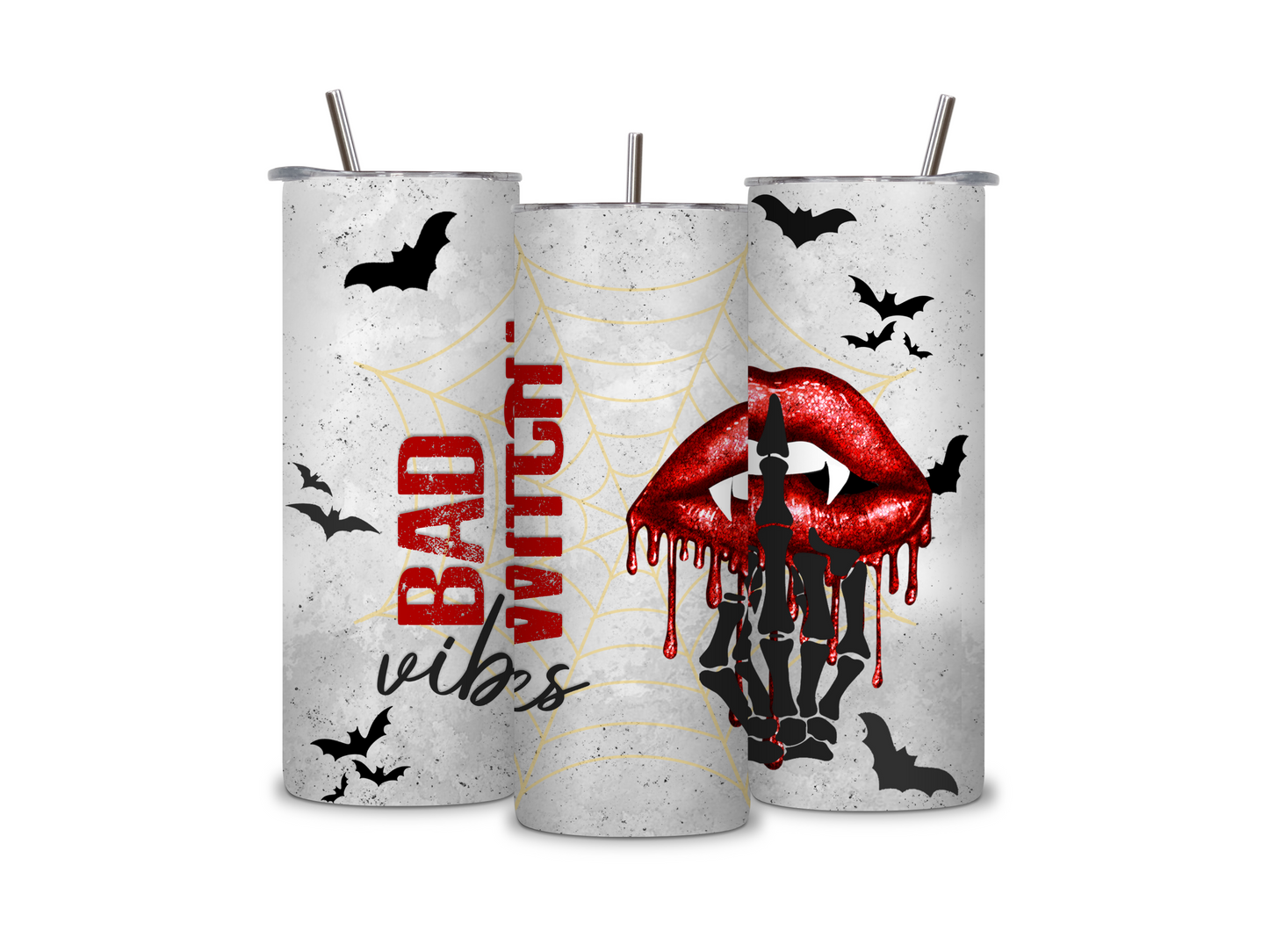 Halloween Bad Witch 20 oz Skinny Tumbler Stainless Steel