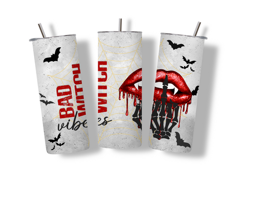 Halloween Bad Witch 20 oz Skinny Tumbler Stainless Steel