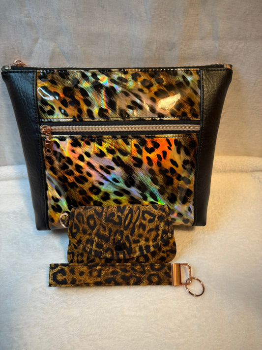 Holo Leopard Luxe Crossbody Bag Set