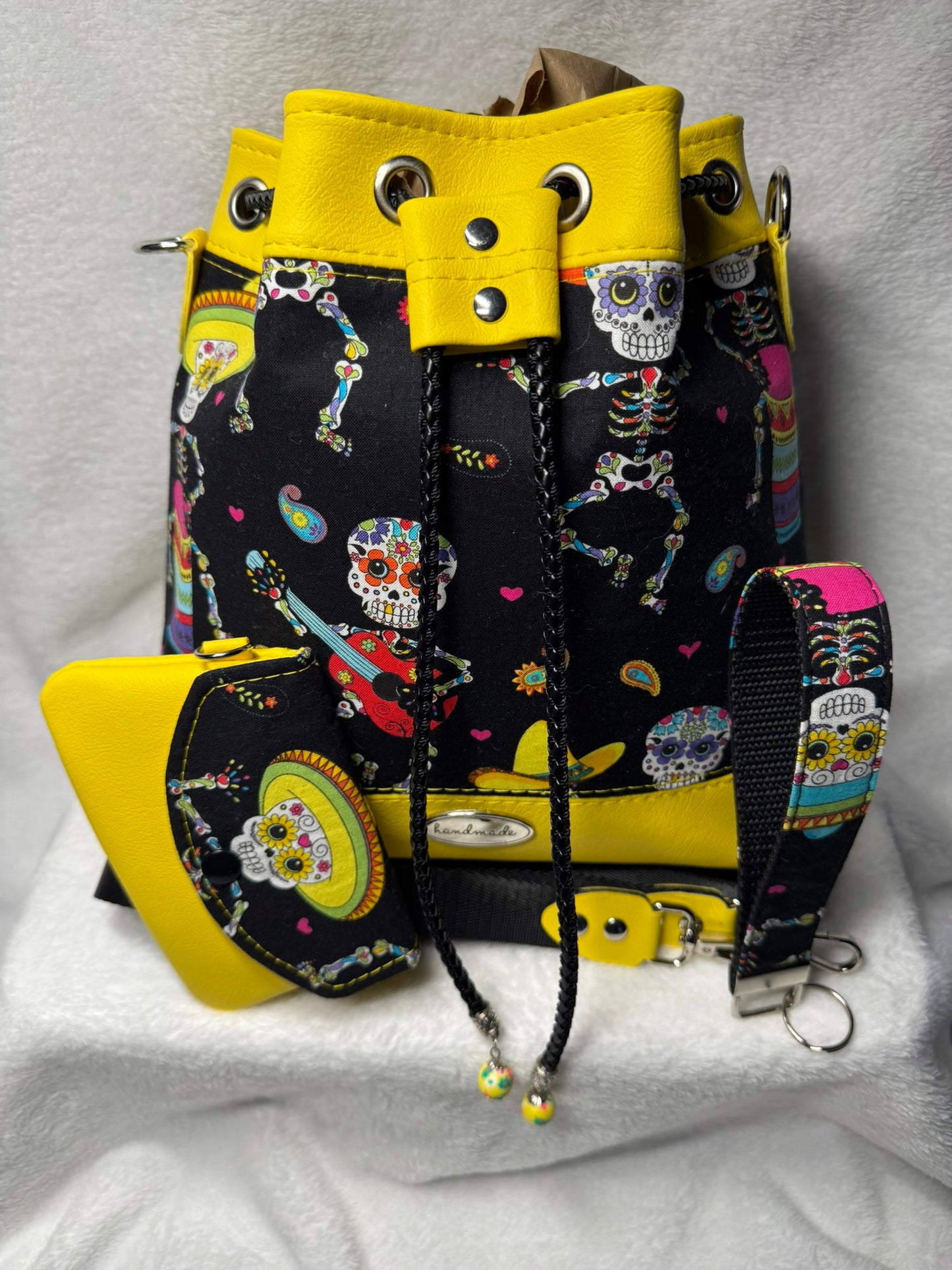 Golden Fiesta Handmade Bucket Bag Set