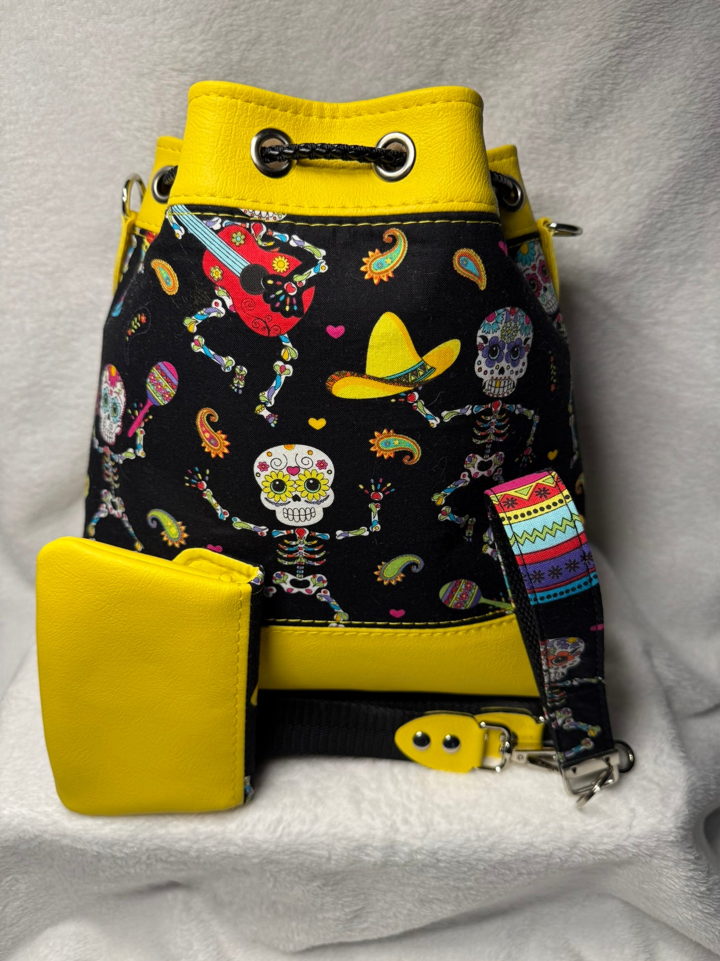 Golden Fiesta Handmade Bucket Bag Set
