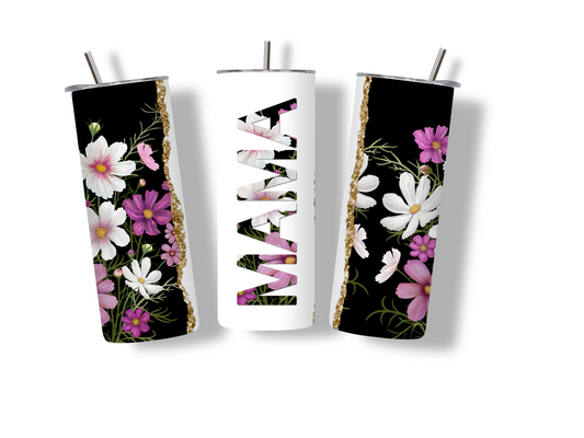 MAMA Floral 20 oz Skinny Tumbler Stainless Steel