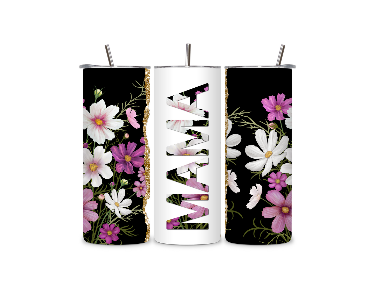 MAMA Floral 20 oz Skinny Tumbler Stainless Steel