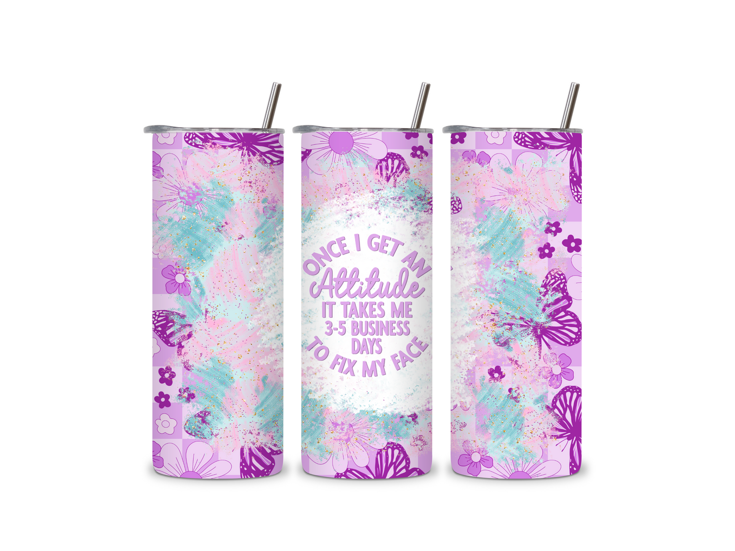 My Face 20 oz Skinny Tumbler Stainless Steel