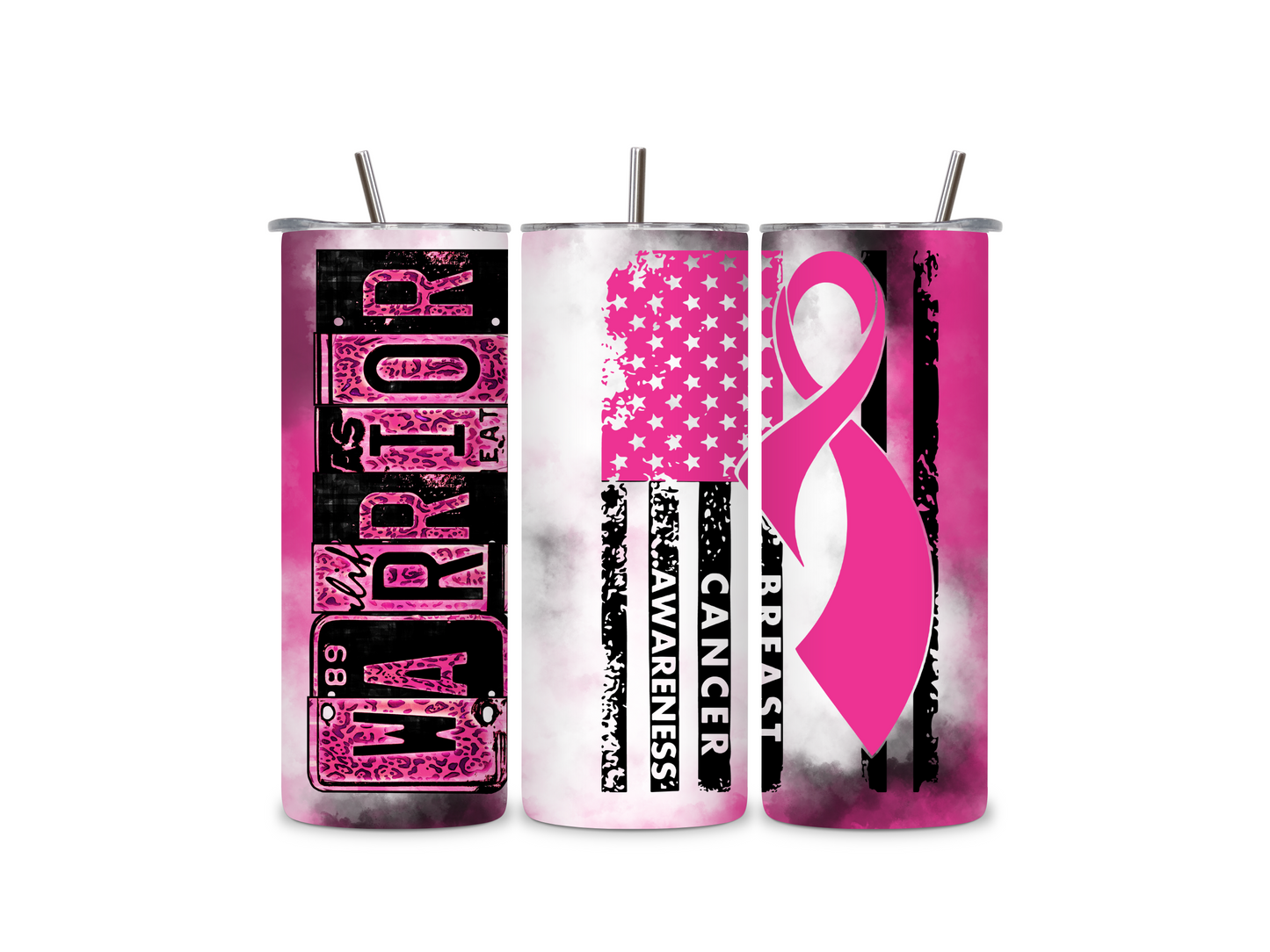 Warrior/Breast Cancer Awareness Pink  20oz Skinny Tumbler