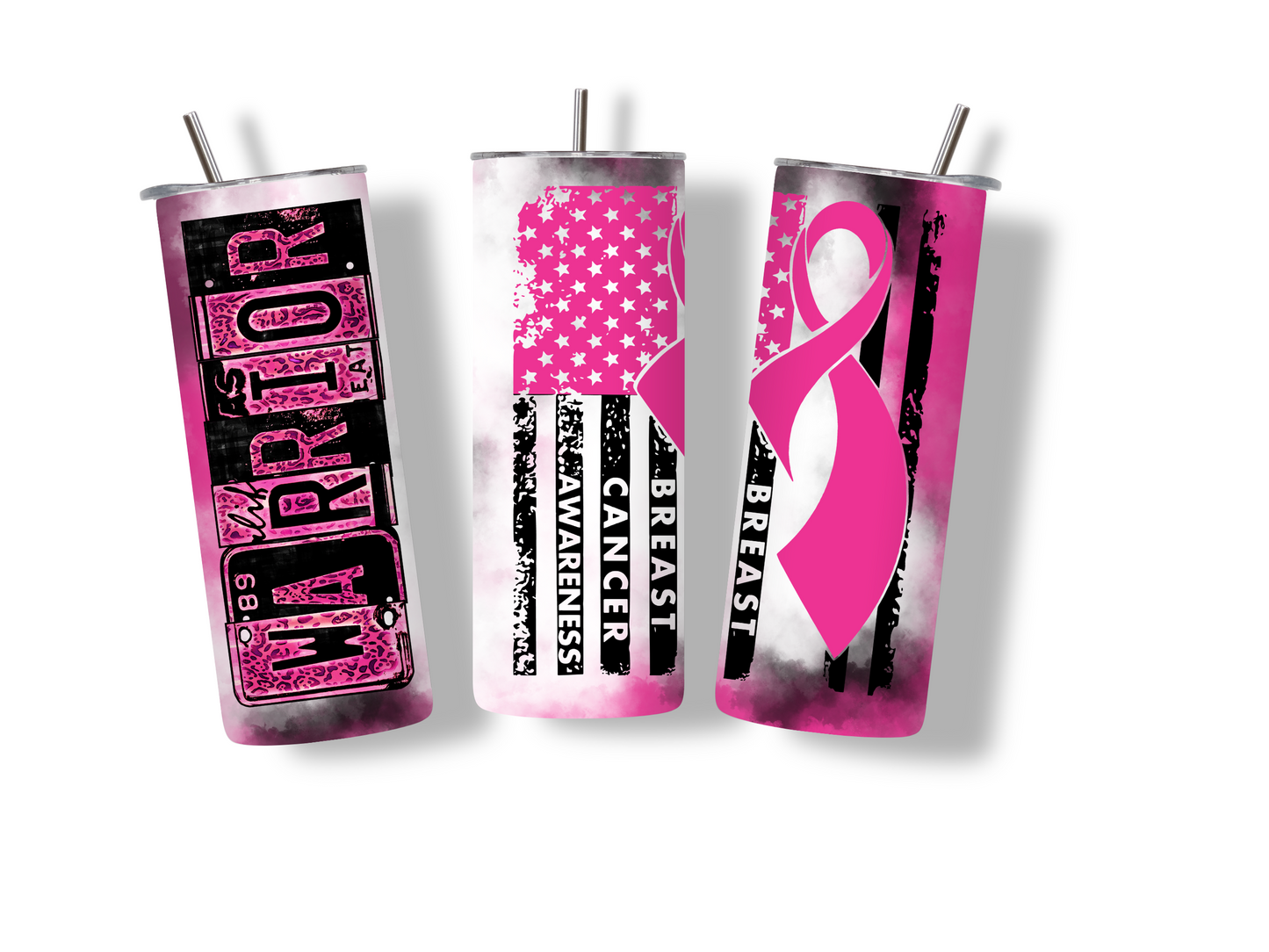Warrior/Breast Cancer Awareness Pink  20oz Skinny Tumbler